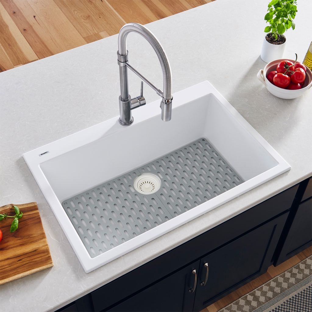 over mount sink with granite countertop