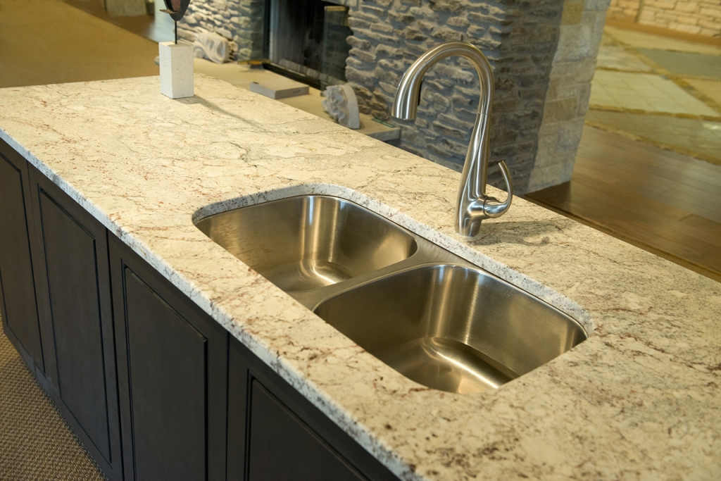 undermount kitchen sink with granite countertop