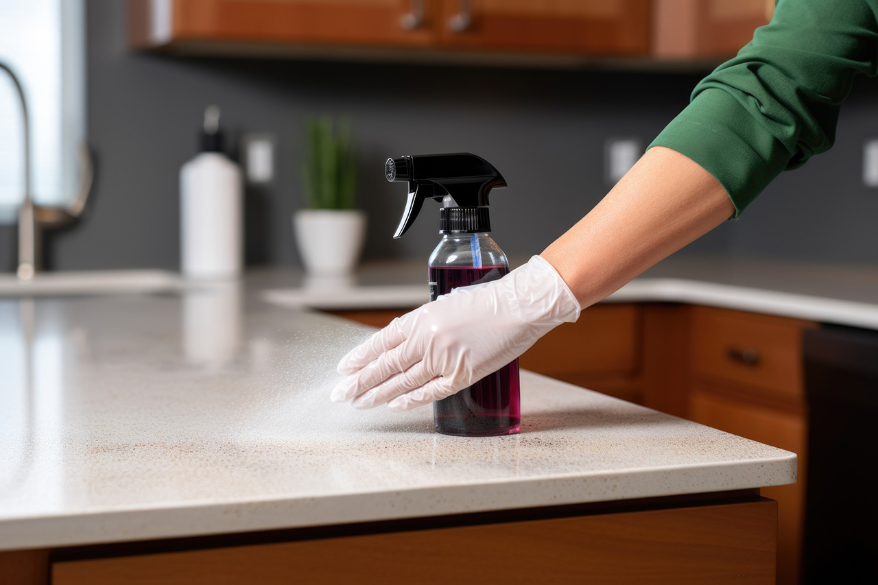 cleaning granite countertop