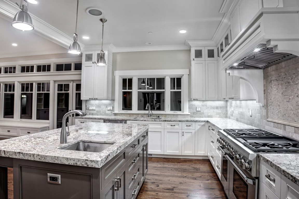 Marble Kitchen Island Granite Countertop White Finish for Vintage Kitchen Design ideas With White Cabinets